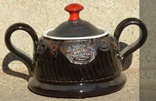 Bulgarian Pottery Sugar Bowl